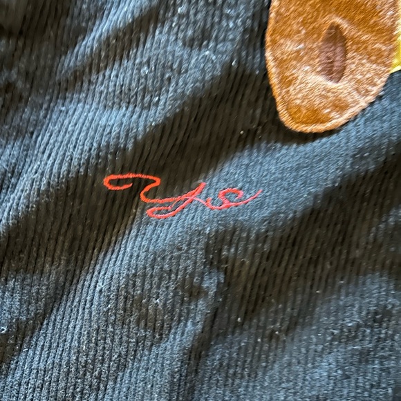 Black Corduroy Kids Overalls with Bear Design - Picture 5 of 15